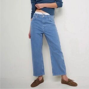 Free People We the Free Deep Trance Dropped Boyfriend Jeans Size 27 Ocean